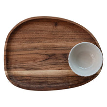 Load image into Gallery viewer, Acacia Wood Tray w/Fluted Bowl