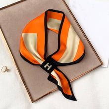 Load image into Gallery viewer, Equestrian Orange Striped H Loop Scarf