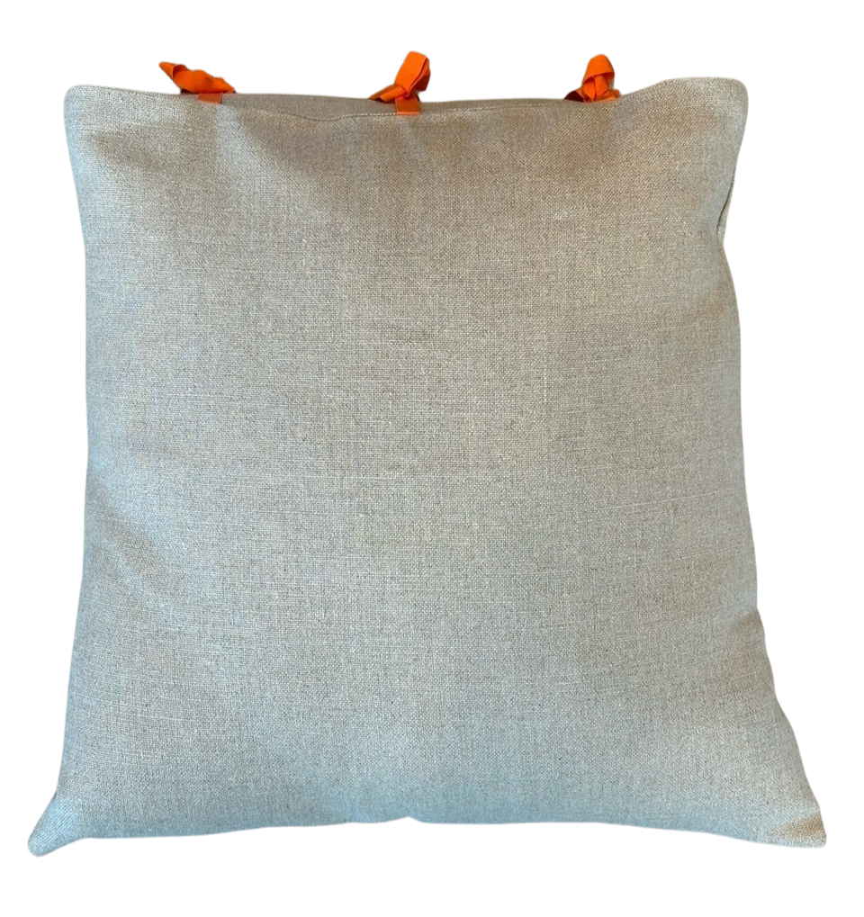 Linen Ribbon Tie Pillow