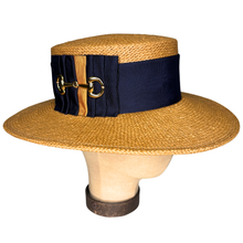 Load image into Gallery viewer, Straw Horse-bit + Grosgrain Boater Hat