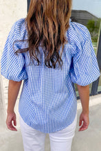 Load image into Gallery viewer, Cornflower Gingham Blouse