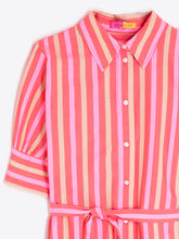 Load image into Gallery viewer, Pink Striped Shirt Dress
