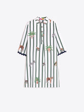 Load image into Gallery viewer, Green Striped Safari Shirt Dress