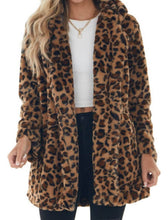 Load image into Gallery viewer, Colorful Leopard Plush Open Coat (+)