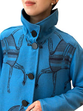 Load image into Gallery viewer, Blue Equestrian Reversible Coat