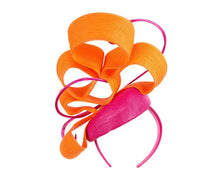 Load image into Gallery viewer, Orange + Fuchsia Fillies Fascinator