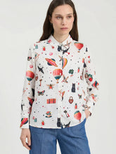 Load image into Gallery viewer, Cupid Print Silk Shirt