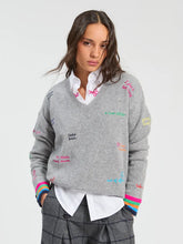 Load image into Gallery viewer, Embroidered Word Sweater