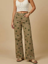 Load image into Gallery viewer, Polka Dot Straight Leg Jeans