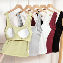 Load image into Gallery viewer, Built-in Bra Ribbed Tank (+)