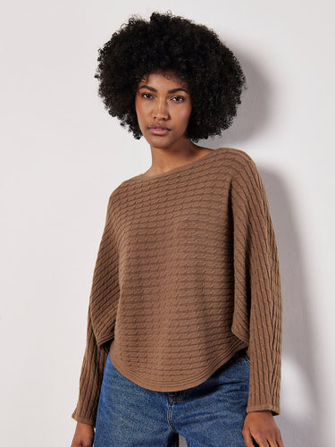 Cable Stripe Batwing Sweater