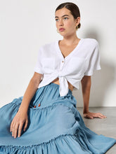 Load image into Gallery viewer, Tiered Denim Skirt