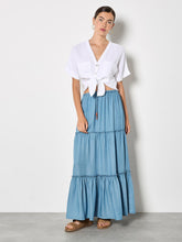 Load image into Gallery viewer, Tiered Denim Skirt