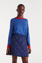 Load image into Gallery viewer, Blue Stripe Jersey Knit Sweater