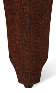 Croco Embossed Leather Stool