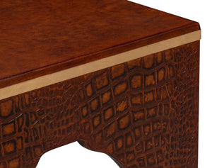 Croco Embossed Leather Stool