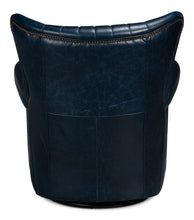 Load image into Gallery viewer, Blue Bugatti Leather Swivel Chair