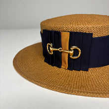 Load image into Gallery viewer, Straw Horse-bit + Grosgrain Boater Hat