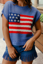 Load image into Gallery viewer, Mesh Knit Flag Top