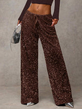 Load image into Gallery viewer, Velvet &amp; Sequin Drawstring Pants (+)