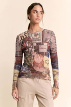 Load image into Gallery viewer, Western Collage Mesh Top