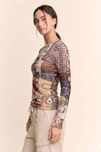Load image into Gallery viewer, Western Collage Mesh Top