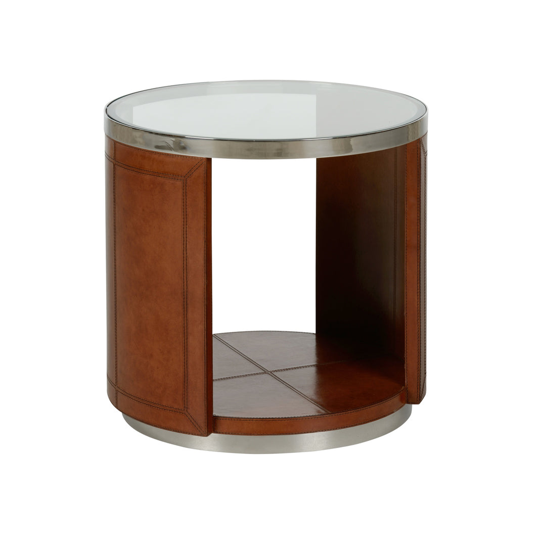 Craftsman Leather Side Table