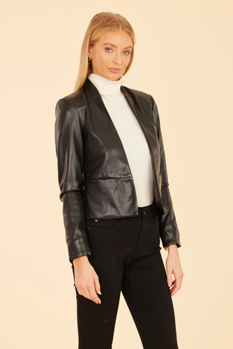 Open Vegan Leather Blazer