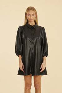 Vegan Leather Tunic Dress (+)