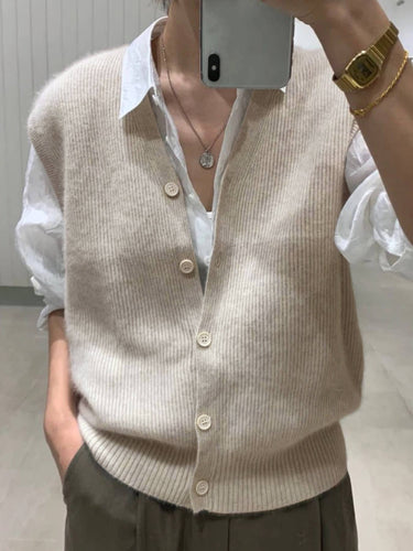 Button-Up Ribbed Vest