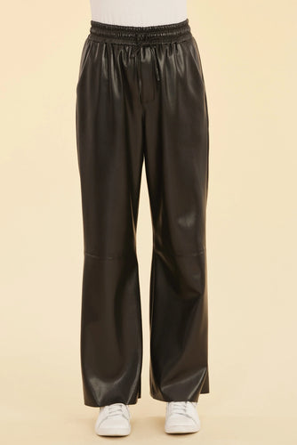 Vegan Leather Drawstring Pants