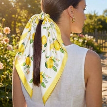 Load image into Gallery viewer, Lemons And Flowers Bandana Scarf