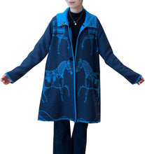 Load image into Gallery viewer, Blue Equestrian Reversible Coat