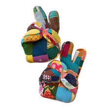 Load image into Gallery viewer, Kantha Hand Peace Sign Pillow