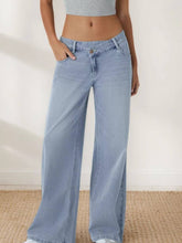 Load image into Gallery viewer, Asymmetric Low Rise Casual Jeans