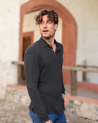 Long Sleeve Knit Polo