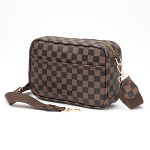 Vegan Leather Checkered Crossbody (+)