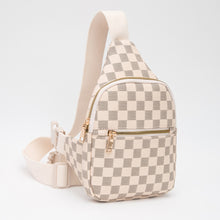 Load image into Gallery viewer, Vegan Leather Checkered Sling Bag (+)