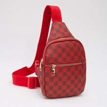 Load image into Gallery viewer, Vegan Leather Checkered Sling Bag (+)