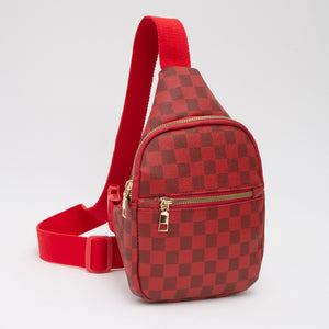 Vegan Leather Checkered Sling Bag (+)