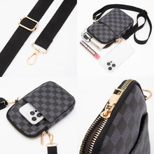 Load image into Gallery viewer, Brown Vegan Leather Checkered Mini Crossbody