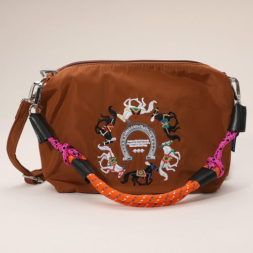 Equestrian Embroidered Shoulder Bag (+)