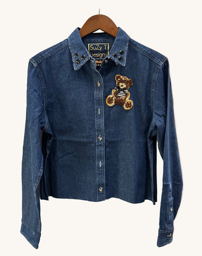 Cropped Bear Denim
