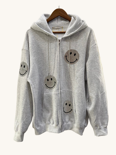 Rhinestone Smiley Hoodie