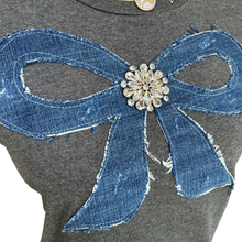 Load image into Gallery viewer, Denim Bow Tee