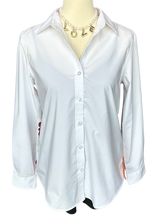 Load image into Gallery viewer, White Embroidered Flower Blouse