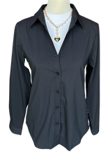 Load image into Gallery viewer, Black Embroidered Flower Blouse