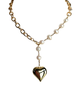 Heart + Pearls Necklace