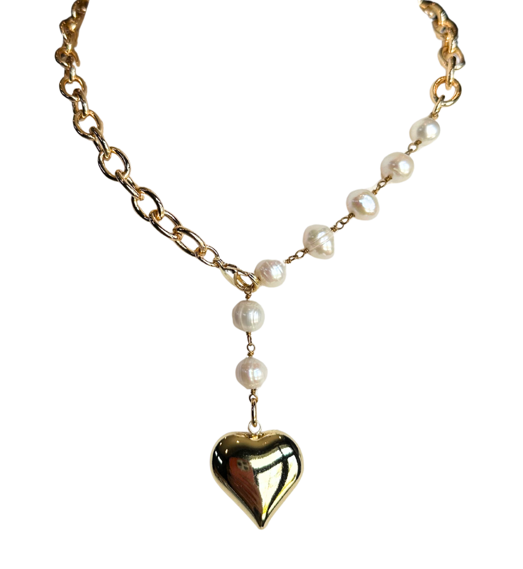 Heart + Pearls Necklace