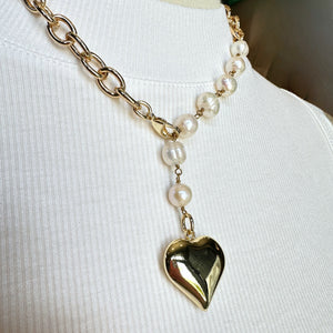 Heart + Pearls Necklace